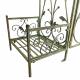 Portail Madeleine Métal Patiné Vert Ancien Portillon Double Portes Motif Floral Arche à Fleurs 40x173x240cm