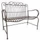 Banc Anatole Métal Patiné Marron Banquette de Jardin 2 Places Assise Extérieure 62x95x114cm
