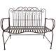 Banc Anatole Métal Patiné Marron Banquette de Jardin 2 Places Assise Extérieure 62x95x114cm