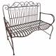 Banc Anatole Métal Patiné Marron Banquette de Jardin 2 Places Assise Extérieure 62x95x114cm