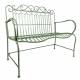 Banc Anatole Métal Patiné Vert Banquette de Jardin 2 Places Assise Extérieure 62x95x114cm