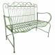 Banc Anatole Métal Patiné Vert Banquette de Jardin 2 Places Assise Extérieure 62x95x114cm