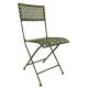 Chaise de Jardin Auguste Siège Assise Pliable d'Extérieur en Métal Vert Ancien 39,5x48x91cm