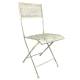 Chaise de Jardin Auguste Siège Assise Pliable d'Extérieur en Métal Blanc 39,5x48x91cm