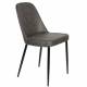 Lot de 2 Chaises de Table Alana Woody Duo d’Assises de Repas Métal et Simili Anthracite Fauteuils Design 47x54x85cm