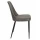 Lot de 2 Chaises de Table Alana Woody Duo d’Assises de Repas Métal et Simili Anthracite Fauteuils Design 47x54x85cm