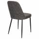 Lot de 2 Chaises de Table Alana Woody Duo d’Assises de Repas Métal et Simili Anthracite Fauteuils Design 47x54x85cm