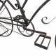 Grand Vélo Porte-Plantes Métal Noir Patiné Marron Bicyclette Décorative Support à Fleurs 46x93x140cm