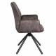 Lot de 2 Fauteuils de Table Jamie Woody Duo d’Assises de Repas Velours Marron Chaises 56x61x90cm