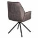 Lot de 2 Fauteuils de Table Jamie Woody Duo d’Assises de Repas Velours Marron Chaises 56x61x90cm