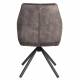 Lot de 2 Fauteuils de Table Jamie Woody Duo d’Assises de Repas Velours Marron Chaises 56x61x90cm