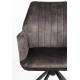 Lot de 2 Fauteuils de Table Jamie Woody Duo d’Assises de Repas Velours Marron Chaises 56x61x90cm