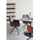 Lot de 2 Fauteuils de Table Jamie Woody Duo d’Assises de Repas Velours Marron Chaises 56x61x90cm