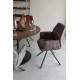 Lot de 2 Fauteuils de Table Jamie Woody Duo d’Assises de Repas Velours Marron Chaises 56x61x90cm