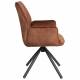 Lot de 2 Fauteuils de Table Jamie Woody Duo d’Assises de Repas Velours Brique Chaises 56x61x90cm
