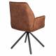 Lot de 2 Fauteuils de Table Jamie Woody Duo d’Assises de Repas Velours Brique Chaises 56x61x90cm