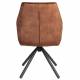 Lot de 2 Fauteuils de Table Jamie Woody Duo d’Assises de Repas Velours Brique Chaises 56x61x90cm