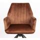 Lot de 2 Fauteuils de Table Jamie Woody Duo d’Assises de Repas Velours Brique Chaises 56x61x90cm