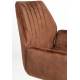Lot de 2 Fauteuils de Table Jamie Woody Duo d’Assises de Repas Velours Brique Chaises 56x61x90cm