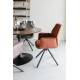 Lot de 2 Fauteuils de Table Jamie Woody Duo d’Assises de Repas Velours Brique Chaises 56x61x90cm