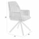 Lot de 2 Fauteuils de Table Jamie Woody Duo d’Assises de Repas Velours Brique Chaises 56x61x90cm