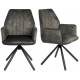Lot de 2 Fauteuils de Table Jamie Woody Duo d’Assises de Repas Velours Vert Foret Chaises 56x61x90cm