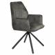 Lot de 2 Fauteuils de Table Jamie Woody Duo d’Assises de Repas Velours Vert Foret Chaises 56x61x90cm