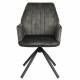 Lot de 2 Fauteuils de Table Jamie Woody Duo d’Assises de Repas Velours Vert Foret Chaises 56x61x90cm