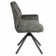 Lot de 2 Fauteuils de Table Jamie Woody Duo d’Assises de Repas Velours Vert Foret Chaises 56x61x90cm