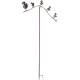 Tuteur Tige pour Plantes Motifs Oiseaux Mobile de Jardin Rotatif à Planter en Métal Patiné Coloré et Verre 9x71x163,5cm