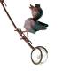 Tuteur Tige pour Plantes Motifs Oiseaux Mobile de Jardin Rotatif à Planter en Métal Patiné Coloré et Verre 9x71x163,5cm