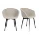 Duo de Chaises Charly Woody Lot de Fauteuils de Repas Métal et Tissus Sièges Baquets 52,5x63x80cm