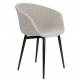 Duo de Chaises Charly Woody Lot de Fauteuils de Repas Métal et Tissus Sièges Baquets 52,5x63x80cm