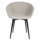 Duo de Chaises Charly Woody Lot de Fauteuils de Repas Métal et Tissus Sièges Baquets 52,5x63x80cm