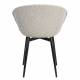 Duo de Chaises Charly Woody Lot de Fauteuils de Repas Métal et Tissus Sièges Baquets 52,5x63x80cm