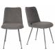 Lot de 2 Chaises Fijs Woody Assises de Tables en Tissu Gris Duo de Fauteuils de Repas 47x61x83,6cm