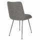 Lot de 2 Chaises Fijs Woody Assises de Tables en Tissu Gris Duo de Fauteuils de Repas 47x61x83,6cm