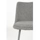 Lot de 2 Chaises Fijs Woody Assises de Tables en Tissu Gris Duo de Fauteuils de Repas 47x61x83,6cm
