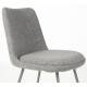 Lot de 2 Chaises Fijs Woody Assises de Tables en Tissu Gris Duo de Fauteuils de Repas 47x61x83,6cm