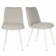 Duo d’Assises Fijs Woody Lot de 2 Chaises de Tables en Tissu Blanc Cassé Fauteuils de Repas 47x61x83,6cm