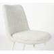 Duo d’Assises Fijs Woody Lot de 2 Chaises de Tables en Tissu Blanc Cassé Fauteuils de Repas 47x61x83,6cm