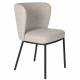 Lot de 2 Chaises Guus Woody Fauteuils de Repas Acier et Tissu Beige Duo d’Assises de Table 53x54x77cm