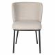 Lot de 2 Chaises Guus Woody Fauteuils de Repas Acier et Tissu Beige Duo d’Assises de Table 53x54x77cm