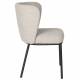 Lot de 2 Chaises Guus Woody Fauteuils de Repas Acier et Tissu Beige Duo d’Assises de Table 53x54x77cm