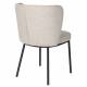 Lot de 2 Chaises Guus Woody Fauteuils de Repas Acier et Tissu Beige Duo d’Assises de Table 53x54x77cm