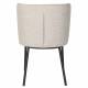 Lot de 2 Chaises Guus Woody Fauteuils de Repas Acier et Tissu Beige Duo d’Assises de Table 53x54x77cm