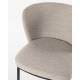 Lot de 2 Chaises Guus Woody Fauteuils de Repas Acier et Tissu Beige Duo d’Assises de Table 53x54x77cm