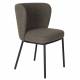 Duo de Chaises Guus Woody Fauteuils de Repas Acier et Tissu Marron Lot de 2 Assises de Table 53x54x77cm