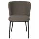 Duo de Chaises Guus Woody Fauteuils de Repas Acier et Tissu Marron Lot de 2 Assises de Table 53x54x77cm