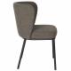 Duo de Chaises Guus Woody Fauteuils de Repas Acier et Tissu Marron Lot de 2 Assises de Table 53x54x77cm